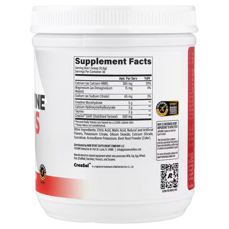 Raw Creatine Plus 30 Serv