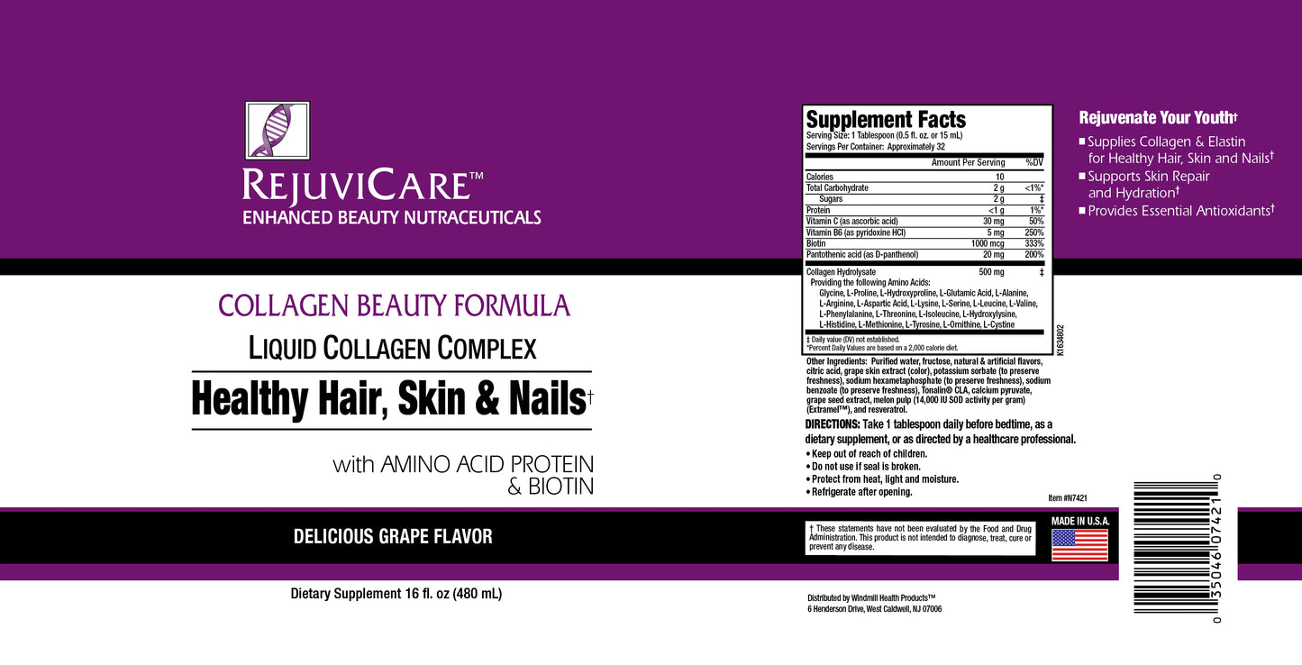 Rejuvicare Colageno Liquido Uva 16 oz