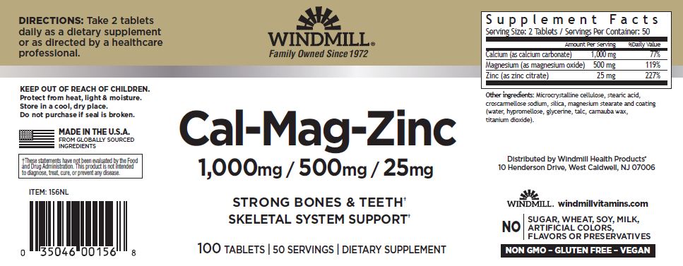 Windmill Calcio, Magnesio y Zinc 100 Tabs