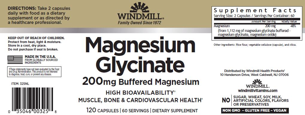 Windpill Magnesium Glycinate 200 Mg 120 Caps