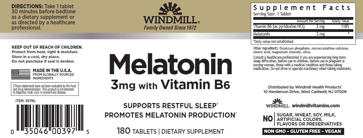 Windmill Sleep Melatonin 3 Mg 180 Tabs