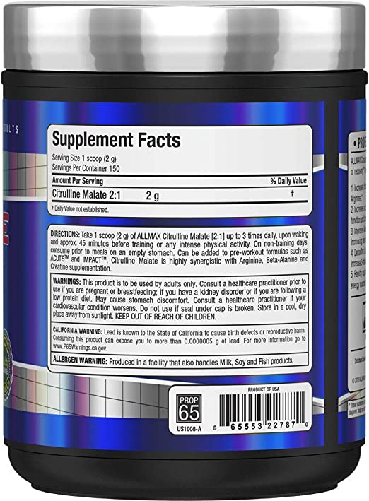 Allmax Citrulina malato 300 grs, Citruline malate
