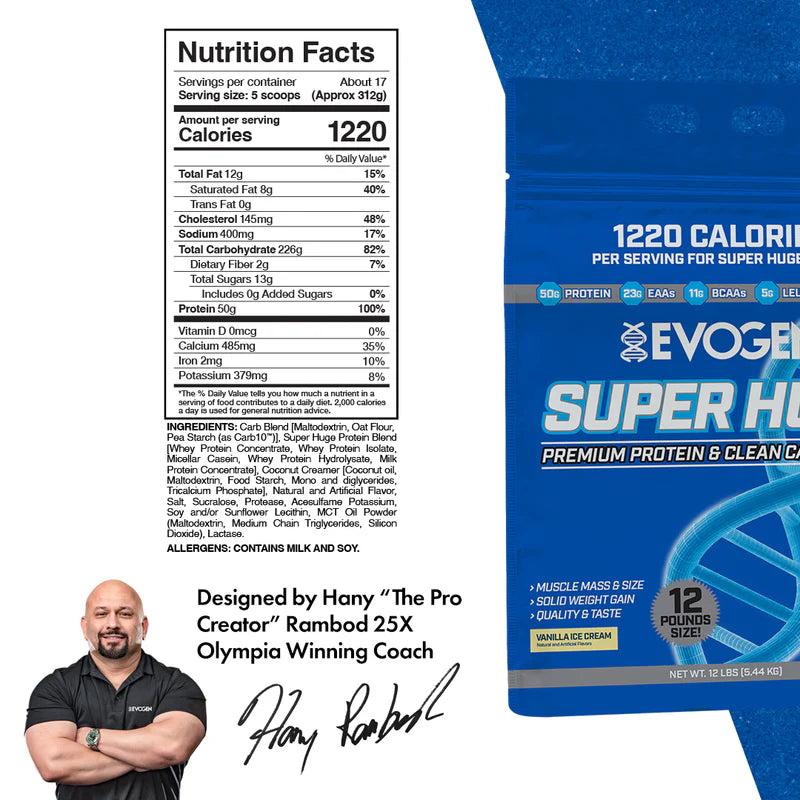 Evogen Super Huge Premium Mass Gainer 12 lbs