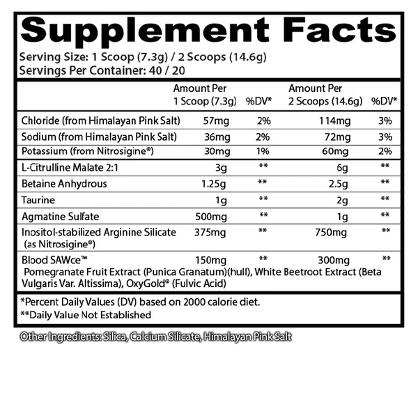 Insane Labz SAW Blood Bath 40 serv ( No estimulante pre workout )