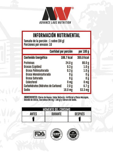 Advance Nutrition Claras de Huevo 10 Sobres