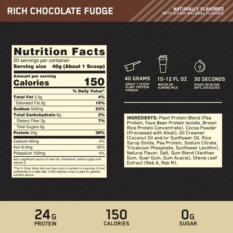 Optimum Nutrition Plant Protein 1.76lbs