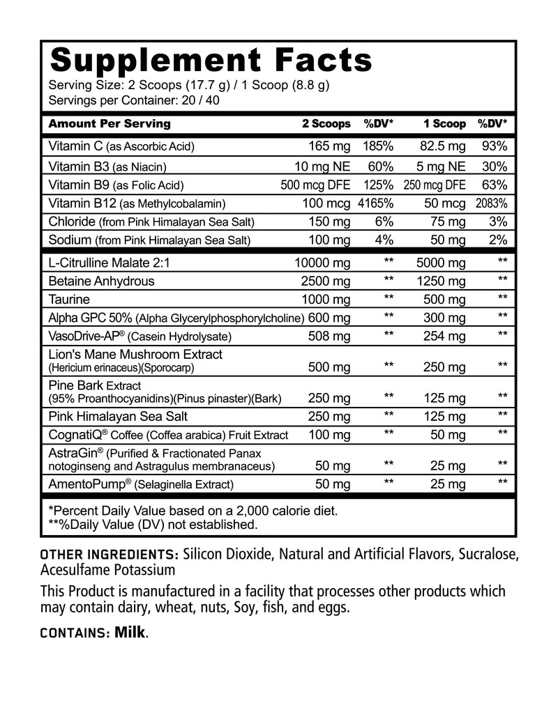 Panda Supps Pump Stim-Free 20/40 Serv