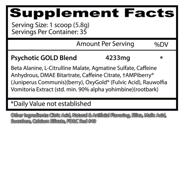 Insane Labz Psychotic Gold 60 Servings