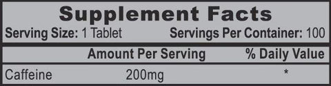 Hi-Tech Caffeine Power 200 Mg 100 Cts