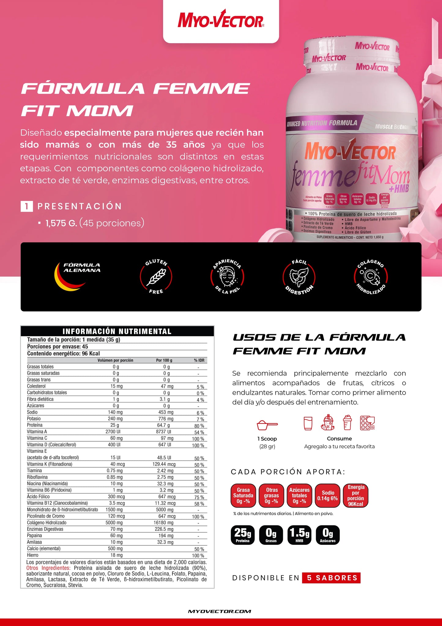 Myo-Vector Femme Fit Mom + HMB 3 lbs