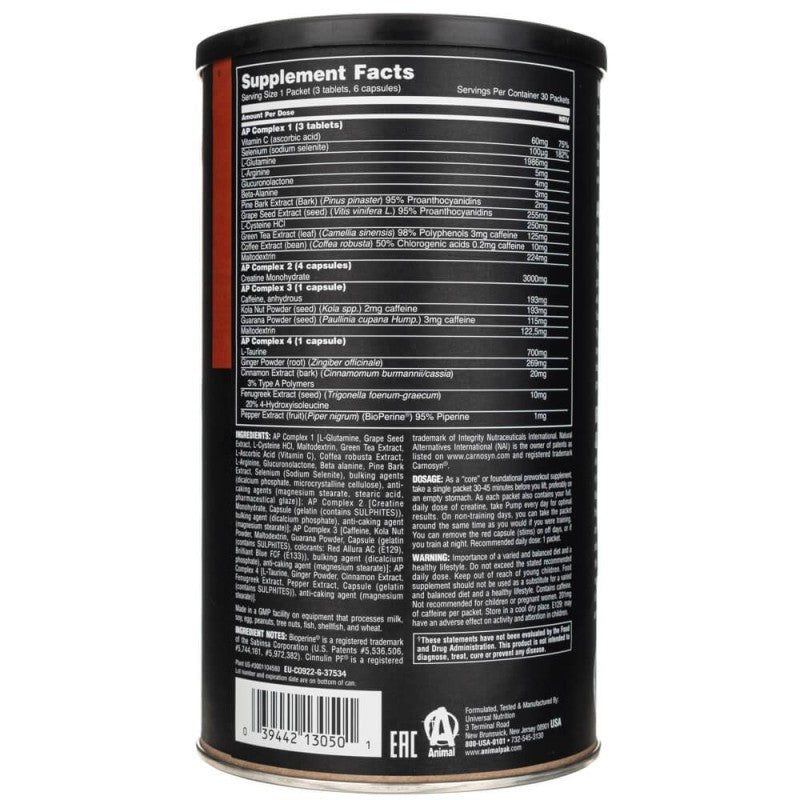 Universal ANIMAL Pump 30 paks