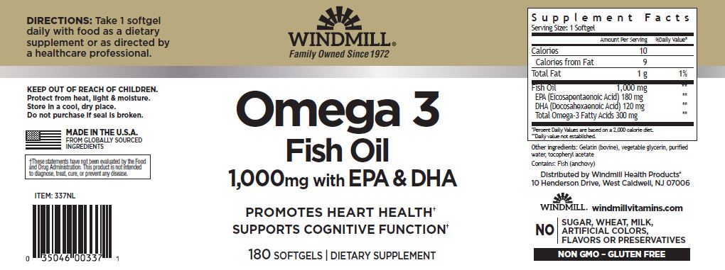 Windmill Omega 3 EPA+DHA 1000 Mg 180 Caps