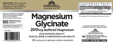 Windpill Magnesium Glycinate 200 Mg 120 Caps