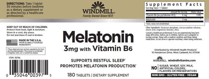 Windmill Sleep Melatonin 3 Mg 180 Tabs