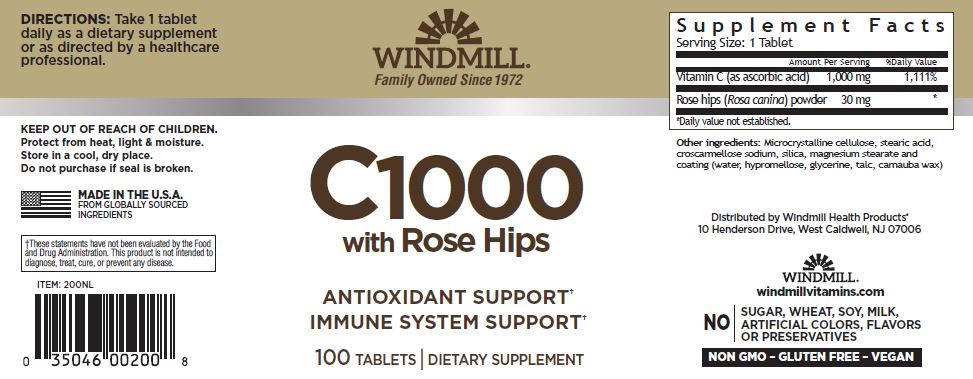 Windmill C-1000 MCG with Rose Hips 60 Tabs