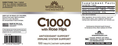 Windmill C-1000 MCG with Rose Hips 60 Tabs