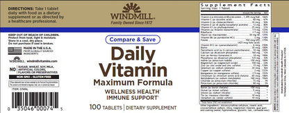 Windmill Daily Vitamin 100 Tabs