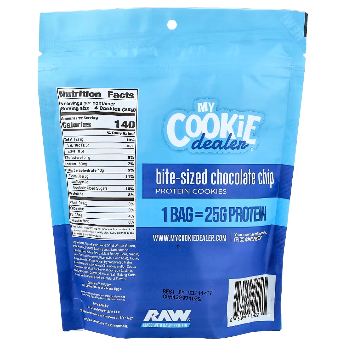 Raw My Cookie Dealer Bite-Sized Cookies 6 Bags
