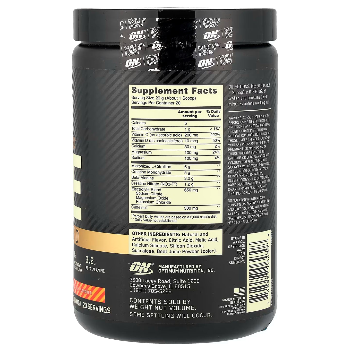 Optimum Nutrition Pre-Advance 20 Serv