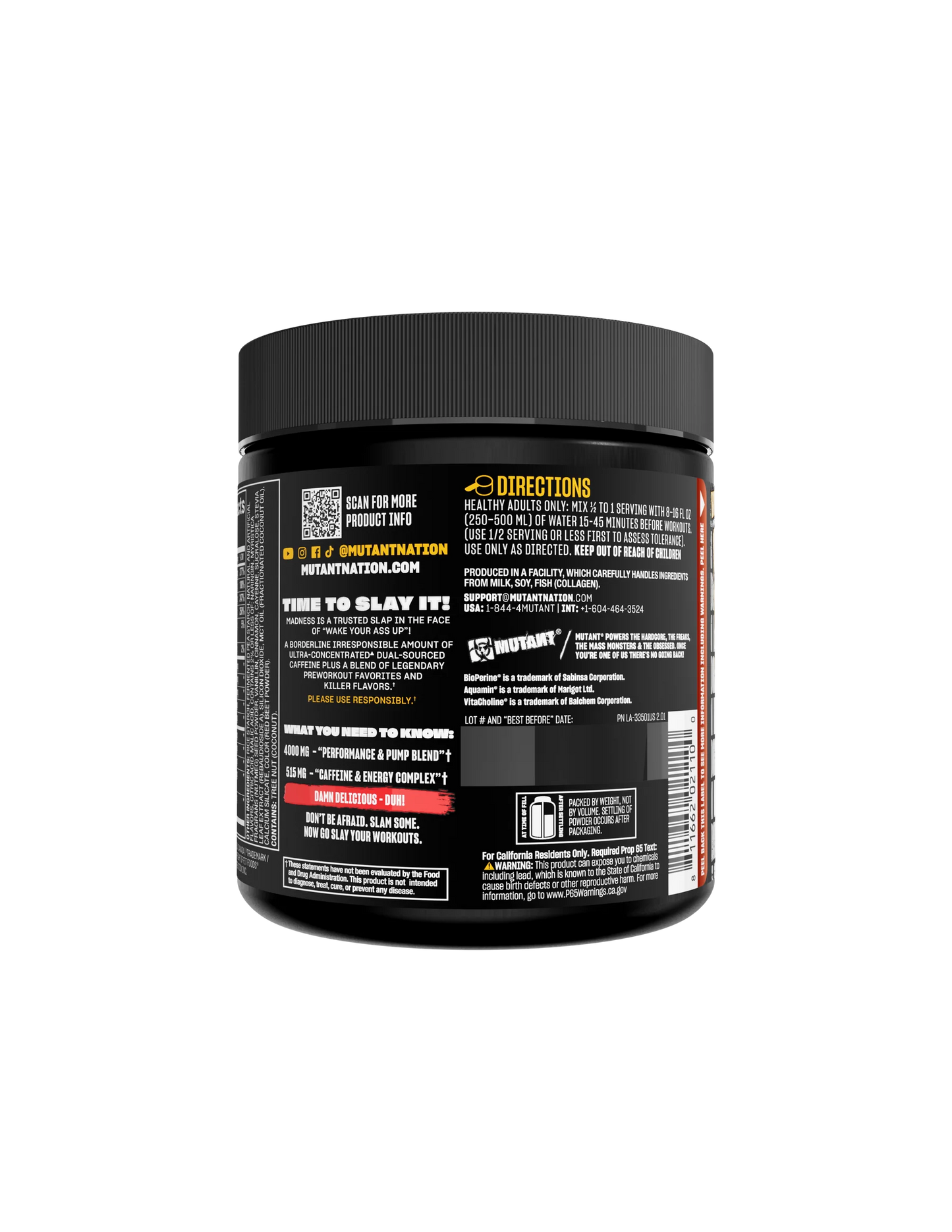 Mutant Madness Pre entreno concentrado 30 Serv