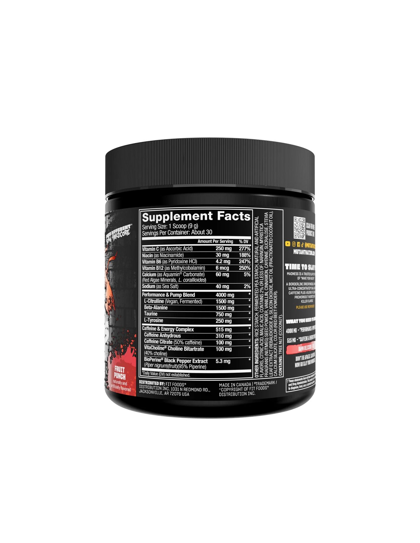 Mutant Madness Pre entreno concentrado 30 Serv