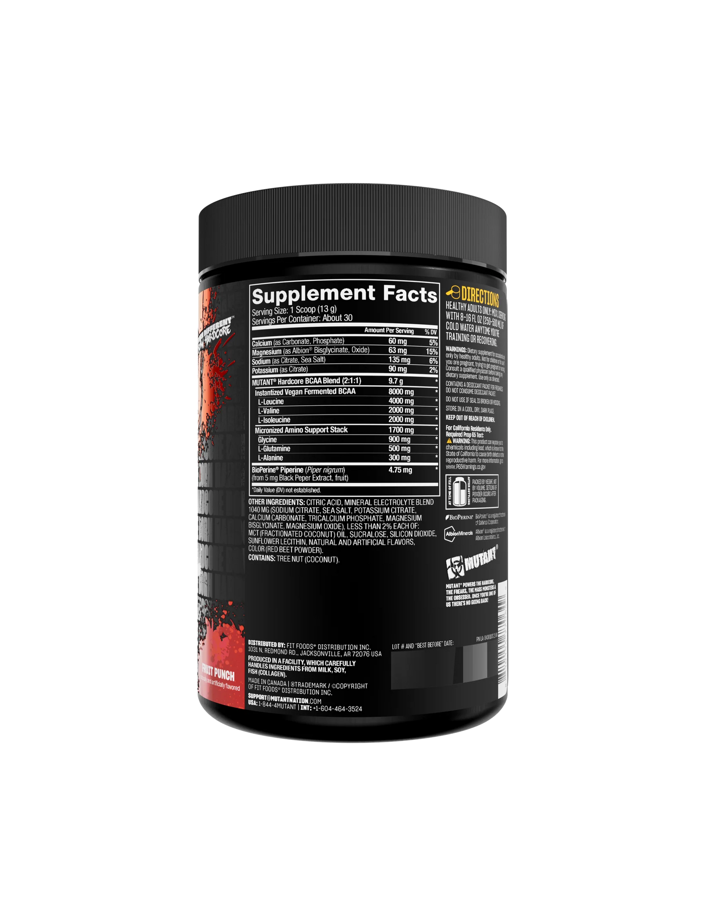 Mutant Hardcore Bcaa 30 serv