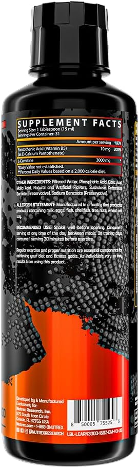 Nutrex Carnitina 3000, 16 oz l-carnitine
