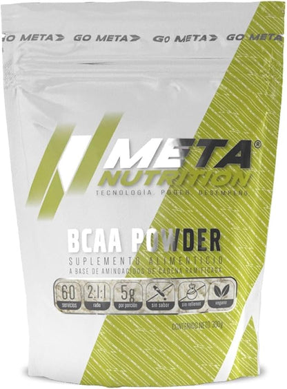 Meta Nutrition Bcaa Powder 2.1.1, 60 servicios sin sabor