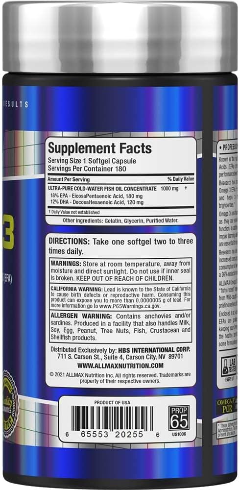 Allmax Omega 3 180 caps Ultra puro