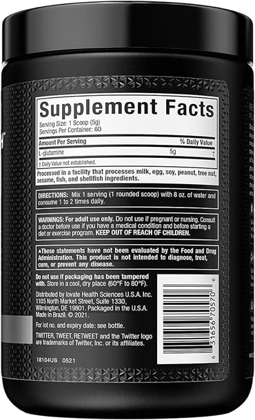 Muscletech Platinum 100% Glutamina, 300 Grs