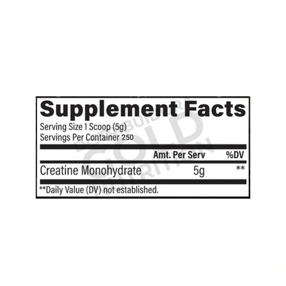 Raw Creatina Monohidratada 1.2 KG, 250 Serv/sin sabor
