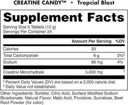 Bucked Up Creatine Candy 120 Tabletas masticables
