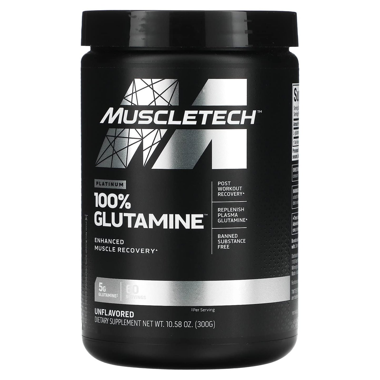 Muscletech Platinum 100% Glutamina, 300 Grs