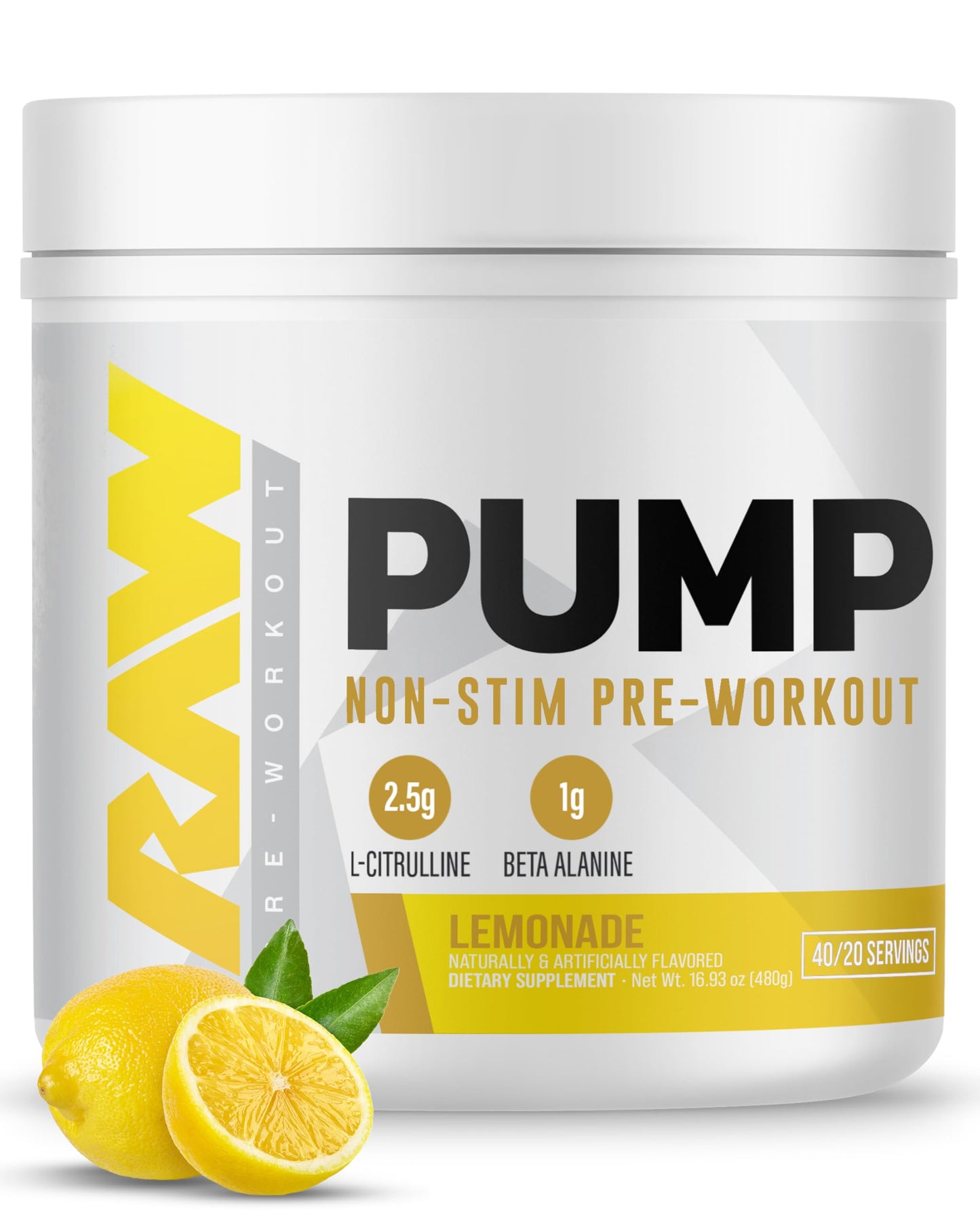 Raw PUMP Non-Stim 40 serv Libre de Cafeina/Estimulantes