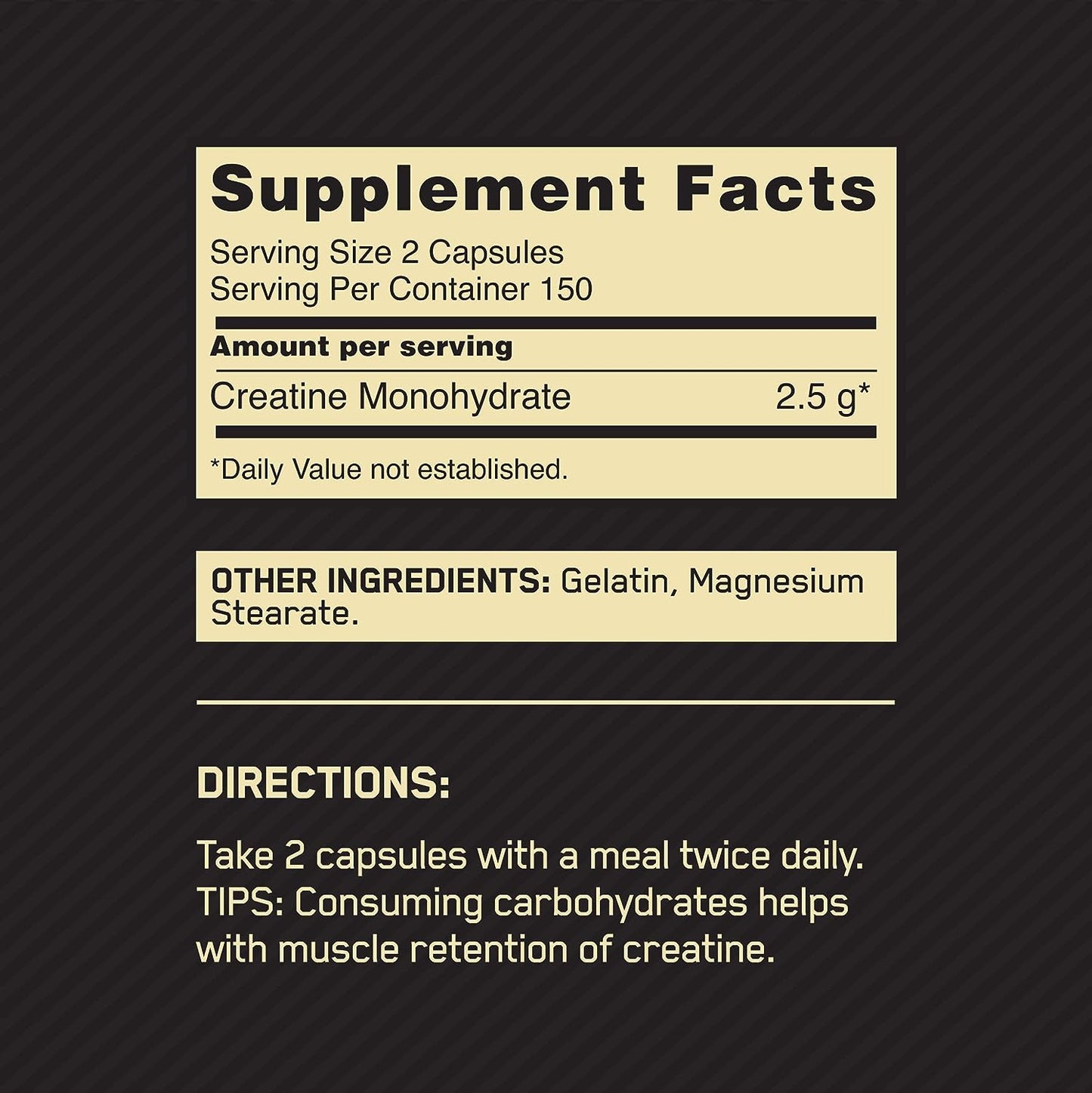Optimum Nutrition Creatina 300 Capsulas / 150 servicios