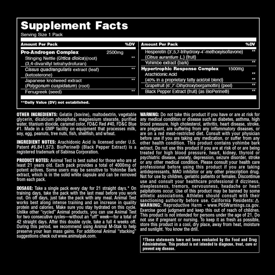 Universal Animal TEST 21 Packs