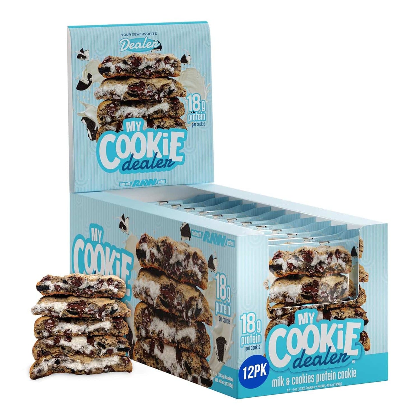 Raw My Cookie Dealer Galleta Vegana 12 pack by Cbum Version 113 Grs GRANDE