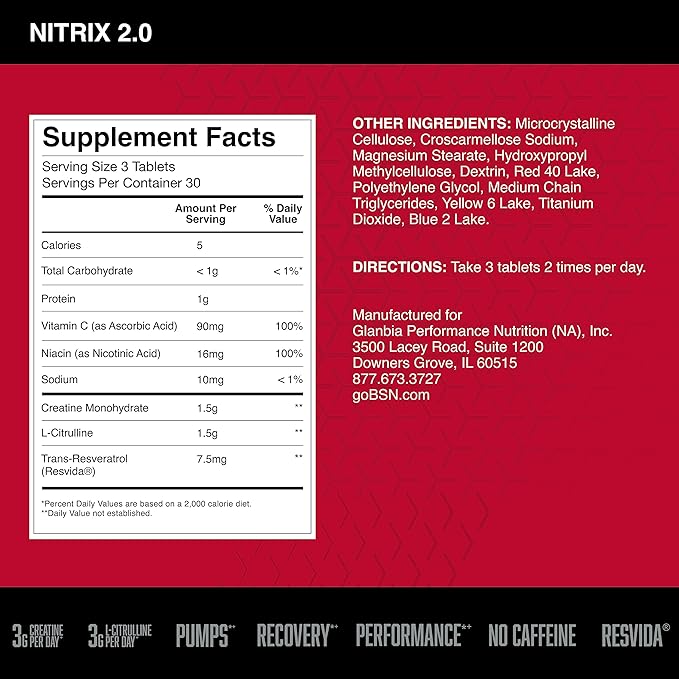 BSN Nitrix 2.0, 90 caps