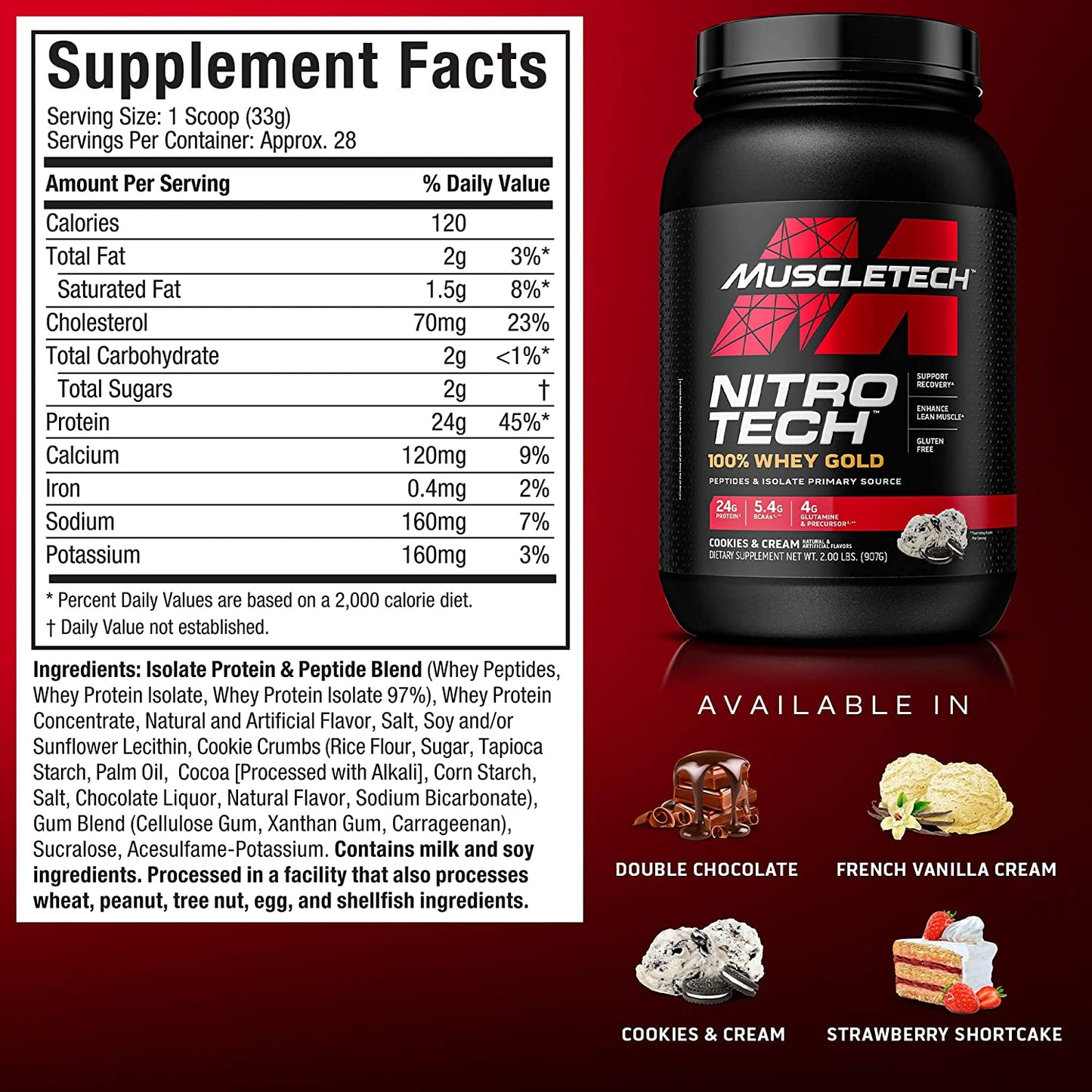 Muscletech Nitrotech 100% Whey Gold 2 Lbs