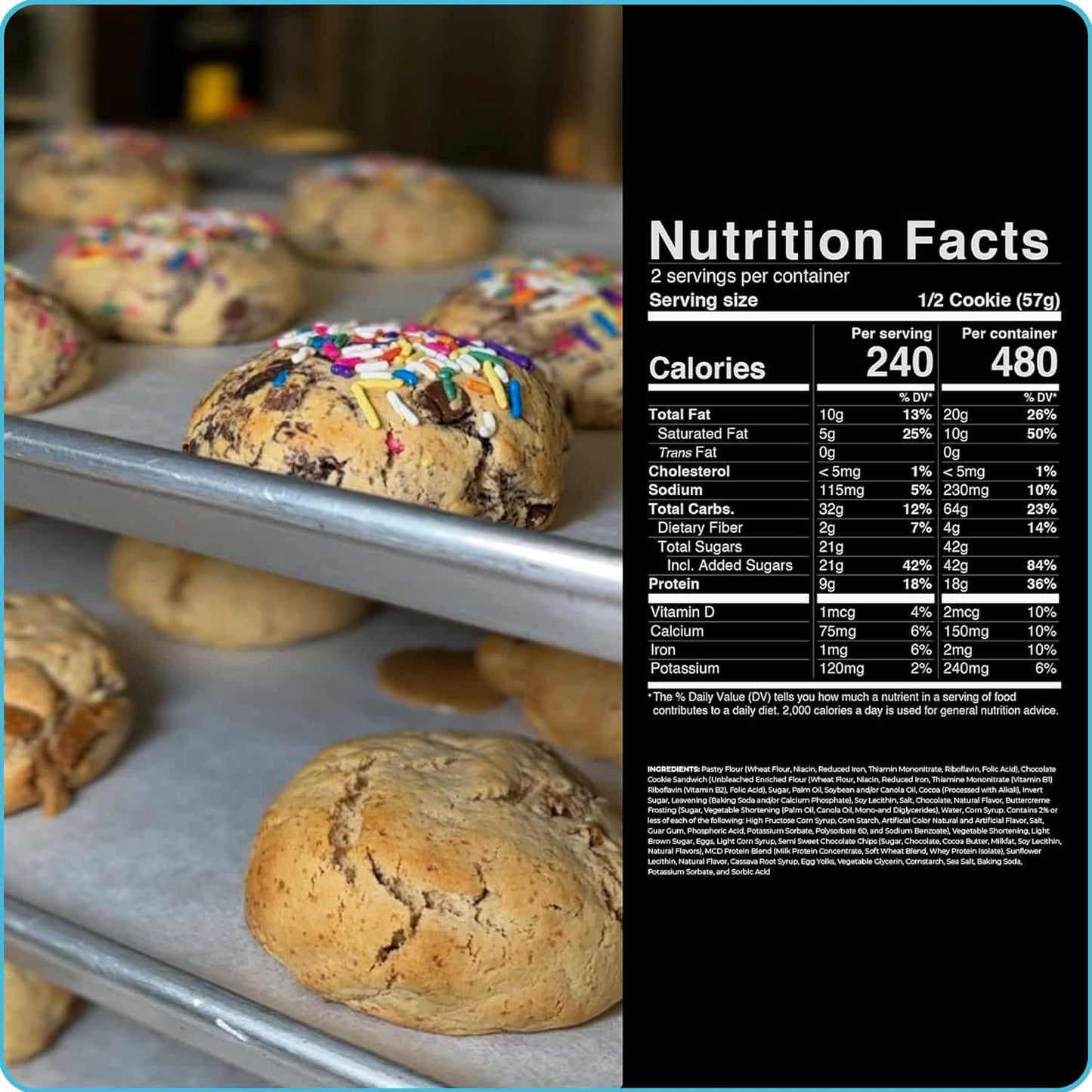 Raw My Cookie Dealer Galleta Vegana 12 pack by Cbum Version 113 Grs GRANDE