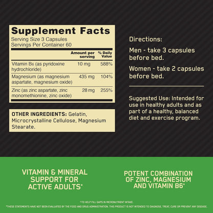 Optimum Nutrition Zinc, Magnesio ZMA 90 Caps