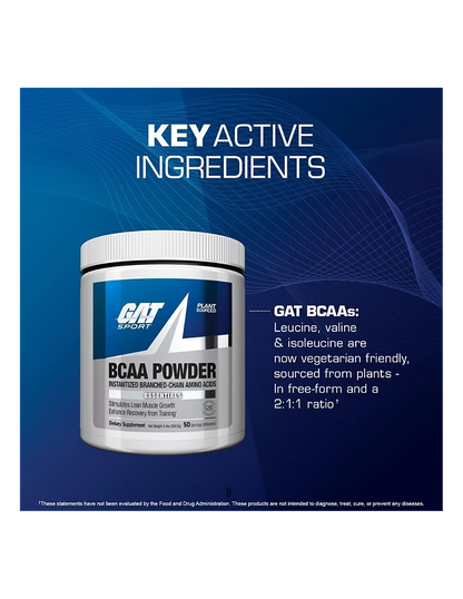 Gat Bcaa Powder 50 serv sin sabor