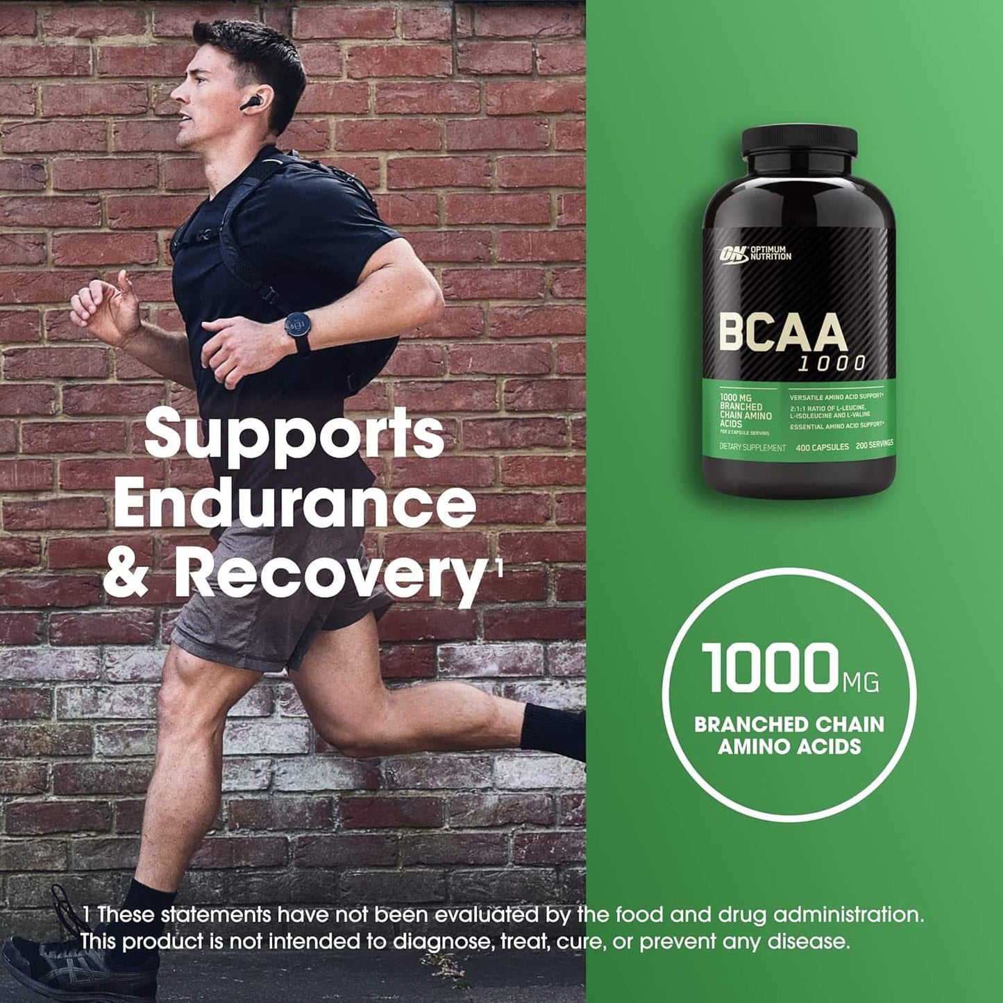 Optimum Nutrion Bcaa Mega Size 400 Caps Optimum Nutrition