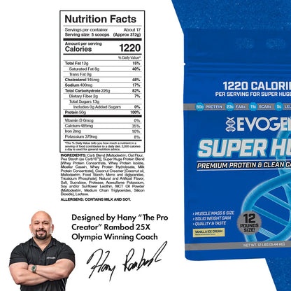 Evogen Super Huge Premium Mass Gainer 12 lbs
