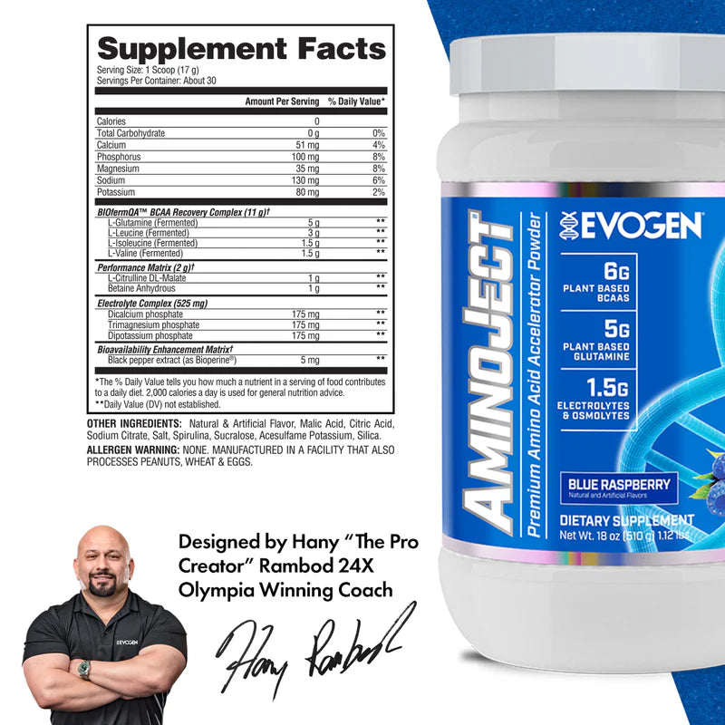 Evogen Aminoject 30 serv Premium Aminoacidos