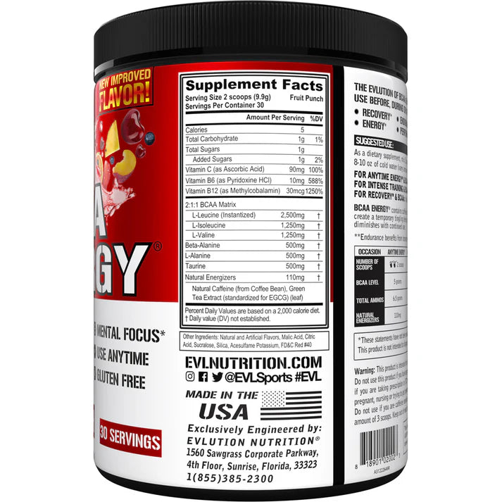 Evolution Nutrition BCAA Energy 30 Serv