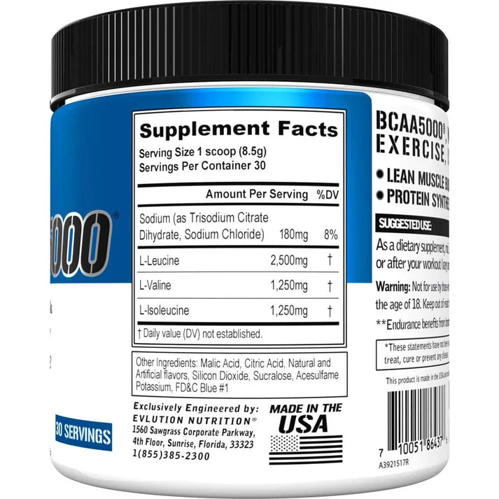 Evolution Nutrition BCAA 5000 30 Serv