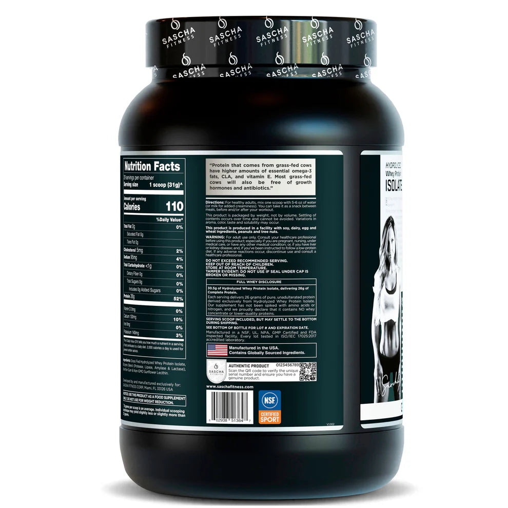 Sascha Fitness Hydrolyzed Whey Protein 2 Lbs