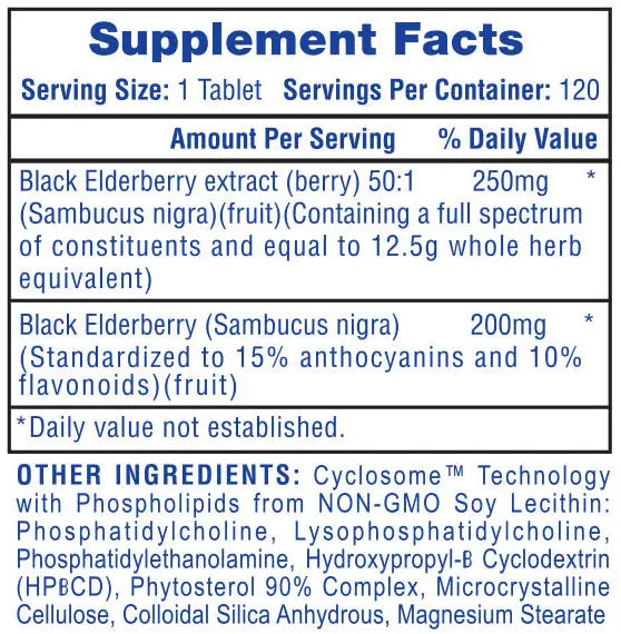 Hi-Tech Black Elderberry 450 Mg 120 Ct
