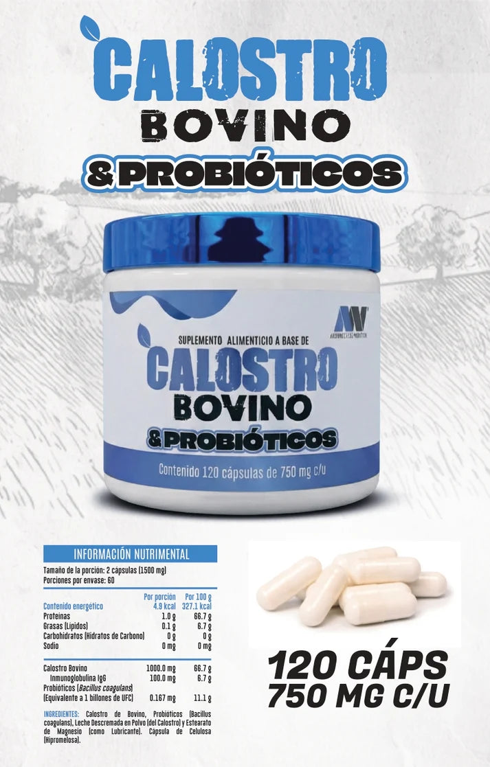 Advance Nutritions Calostro Bovino y Probioticos 120 Caps